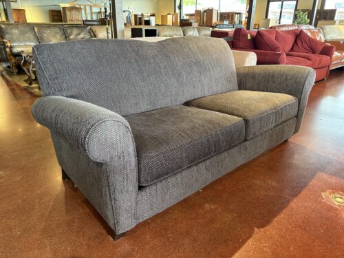 FLEXSTEEL Brown Tweed Curved Loveseat