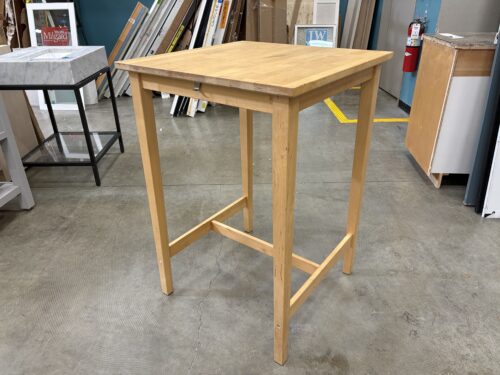 IKEA Bjorkudden Natural Finish Birch Bar Table with Trestle Base