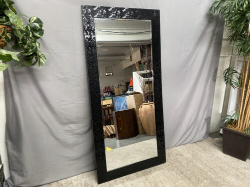 Black Honeycomb Rectangular Beveled Wall Mirror