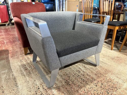 CORIANDER DESIGNS  Modern Two-Tone Gray and Black Lounge Chair