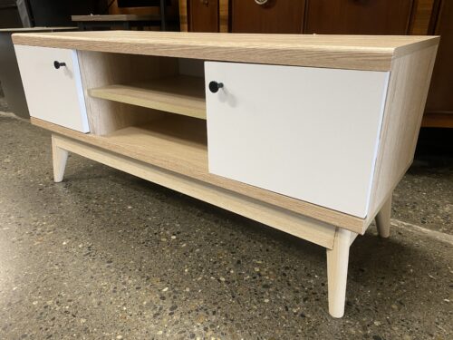 MCM Style Light 2-Door TV Stand