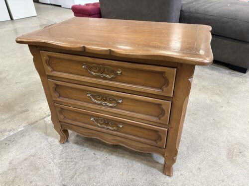 DREXEL Vintage Basque Provincial 3 Drawer Nightstand
