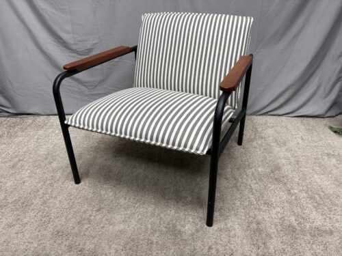 SAUDER Vista Key Accent Chair w/ Grey & White Striped Upholstery
