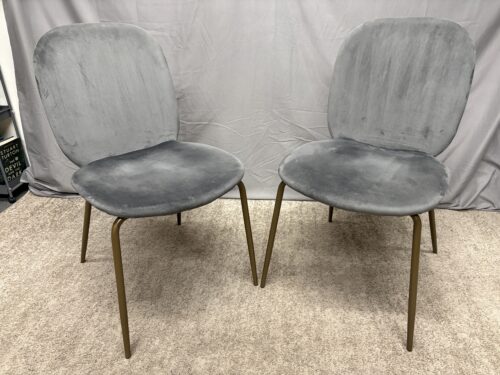 Modern Stone Grey Velvet Side Chair (Set of 2)