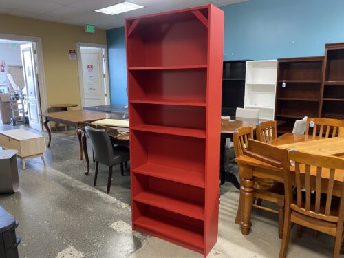 Bright Red 6-Tier Tall Bookshelf
