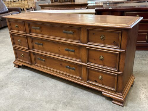 DREXEL American Treasury Vintage Solid Wood 9 Drawer Triple Dresser