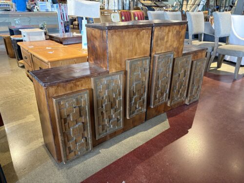 2-Piece Brutalist Solid Wood Stepping Display Pedestal