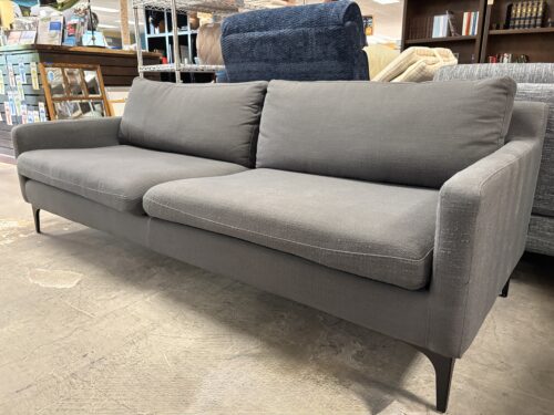 SOFACOMPANY Stone Grey Fabric Modern Track Arm Sofa