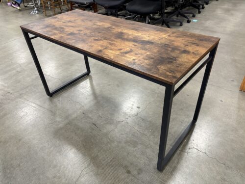 Rustic Top Desk with Black Metal U-Shaped Legs