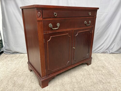Dark Red Wood Traditional Server Sideboard