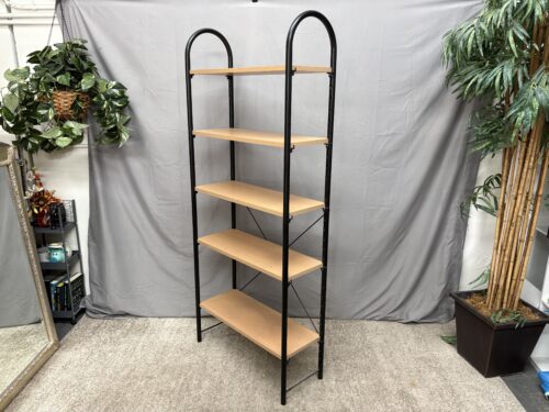 Industrial Black & Blonde 5-Shelf Etagere