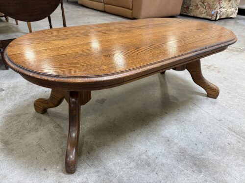Vintage Wooden Oval Coffee Table