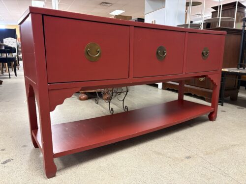 Red 3-Drawer Office Credenza