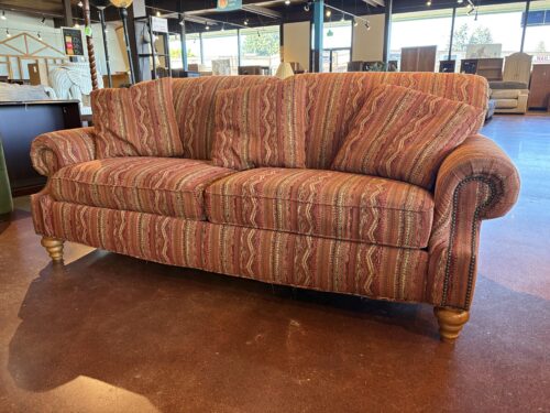 FLEXSTEEL Southwestern Print Sofa with Nailhead Detail