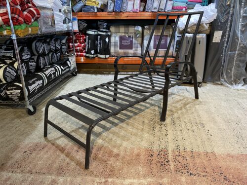 Black Metal Outdoor Chaise Lounge Chair