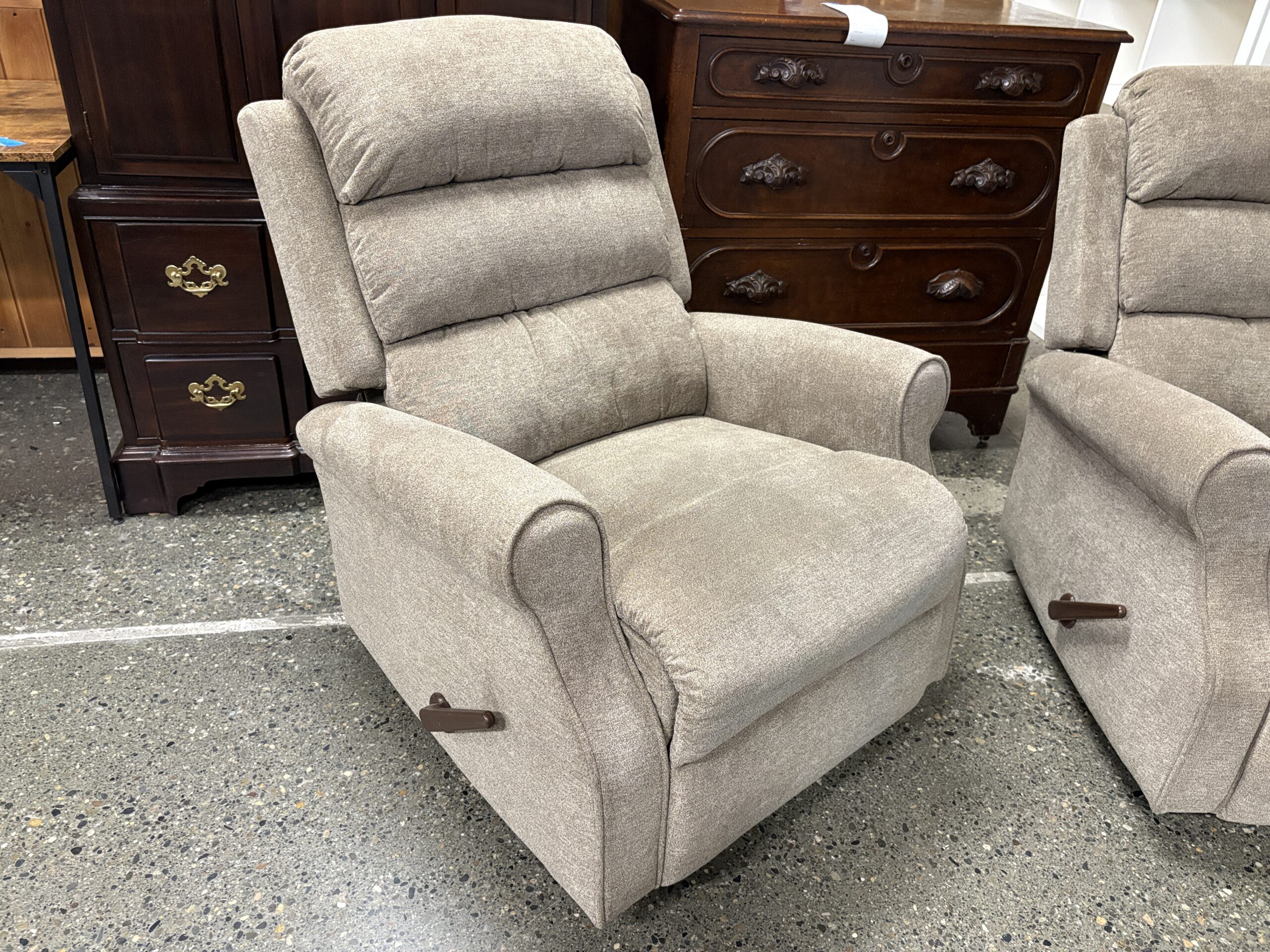 Warm Grey Manual Reclining Armchair