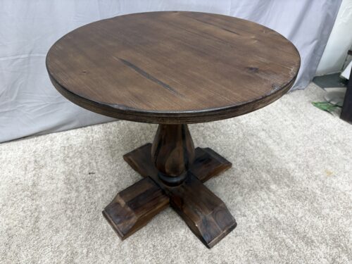 WORLD MARKET Small Rustic Pedestal Side Table