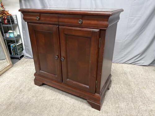 Dark Wood Stone Top Traditional Cabinet