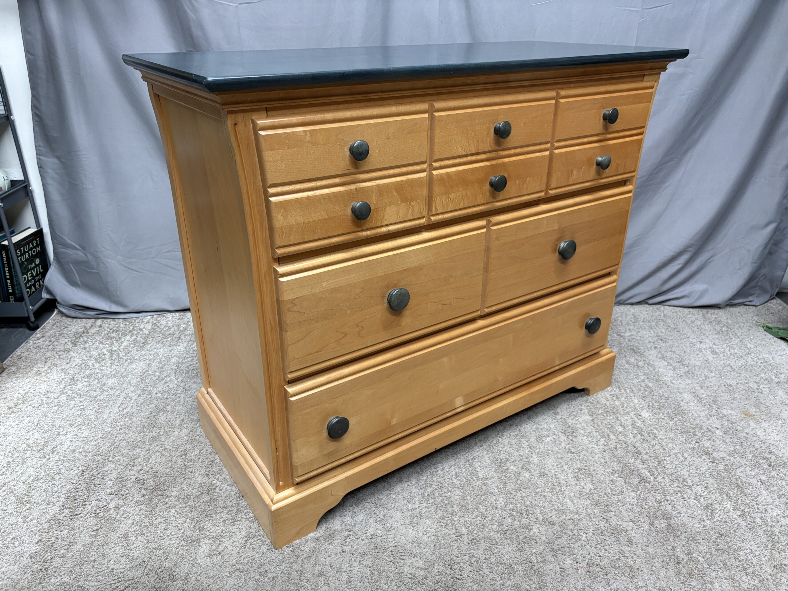 LITTLE FOLKS Maple Wood Emerald Top 3-Drawer Low Dresser