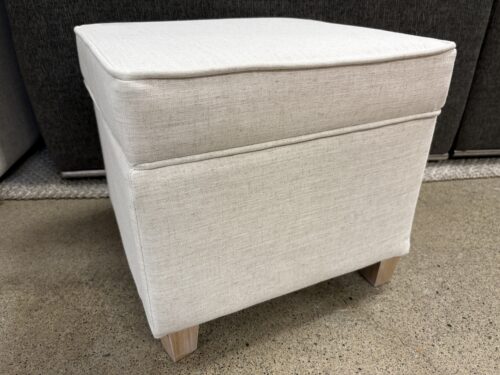 HOMEPOP White Fabric Storage Ottoman