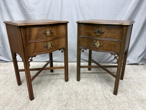 LAMMERT'S Vintage Chippendale 2-Drawer End Table (Set of 2)