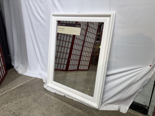 ALLEN ROTH White Beveled Rectangular Wall Mirror
