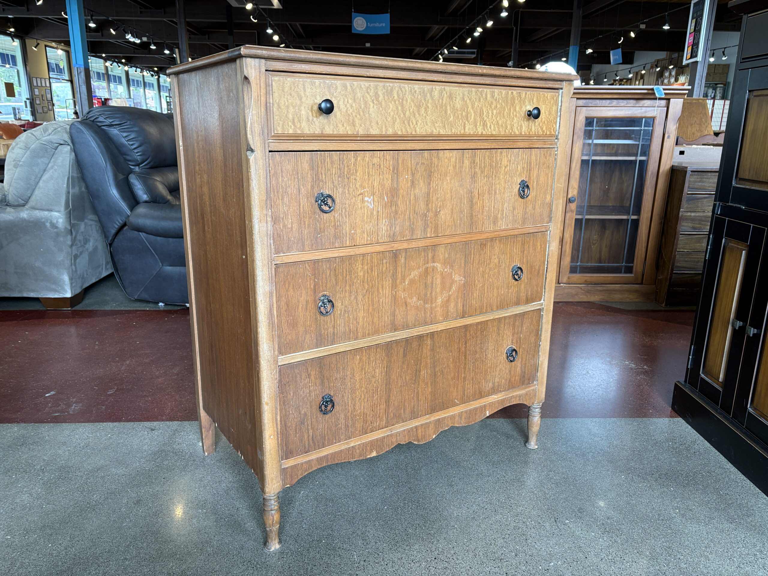 Antique 4-Drawer Solid Wood Tallboy Dresser | Habitat Stores Seattle-King County Washington Antique 4-Drawer Solid Wood Tallboy Dresser | Habitat Stores Seattle-King County Washington