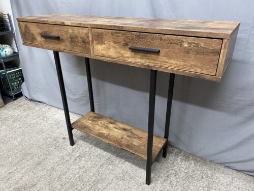Modern Industrial 2-Drawer Open Console Table