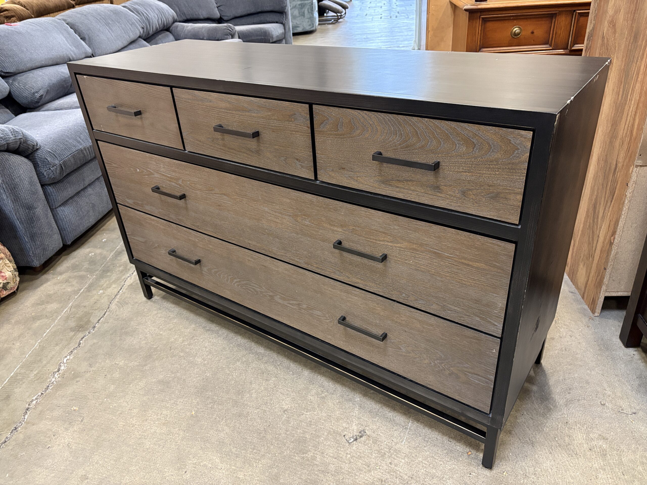cute long black dresses Black Solid Oak 5 Drawer Chest – Desser main image 1