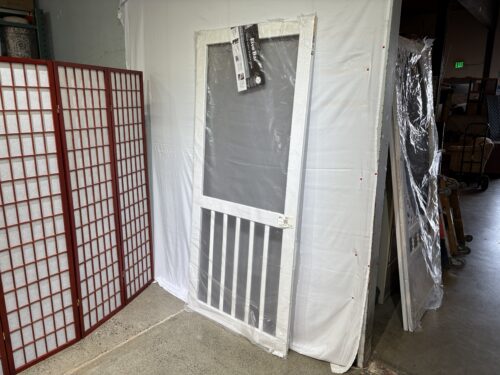 SCREEN TIGHT Five Bar 36 In. W x 80 In. H x 1 In. Thick White Vinyl Screen Door