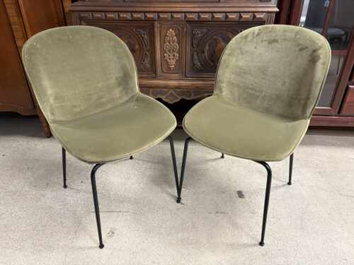Moss Green Fabric Modern Side Chair (Set of 2)
