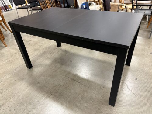 IKEA Bjursta Black Extendable Dining Table with 2 Extension Leaves and Internal Storage