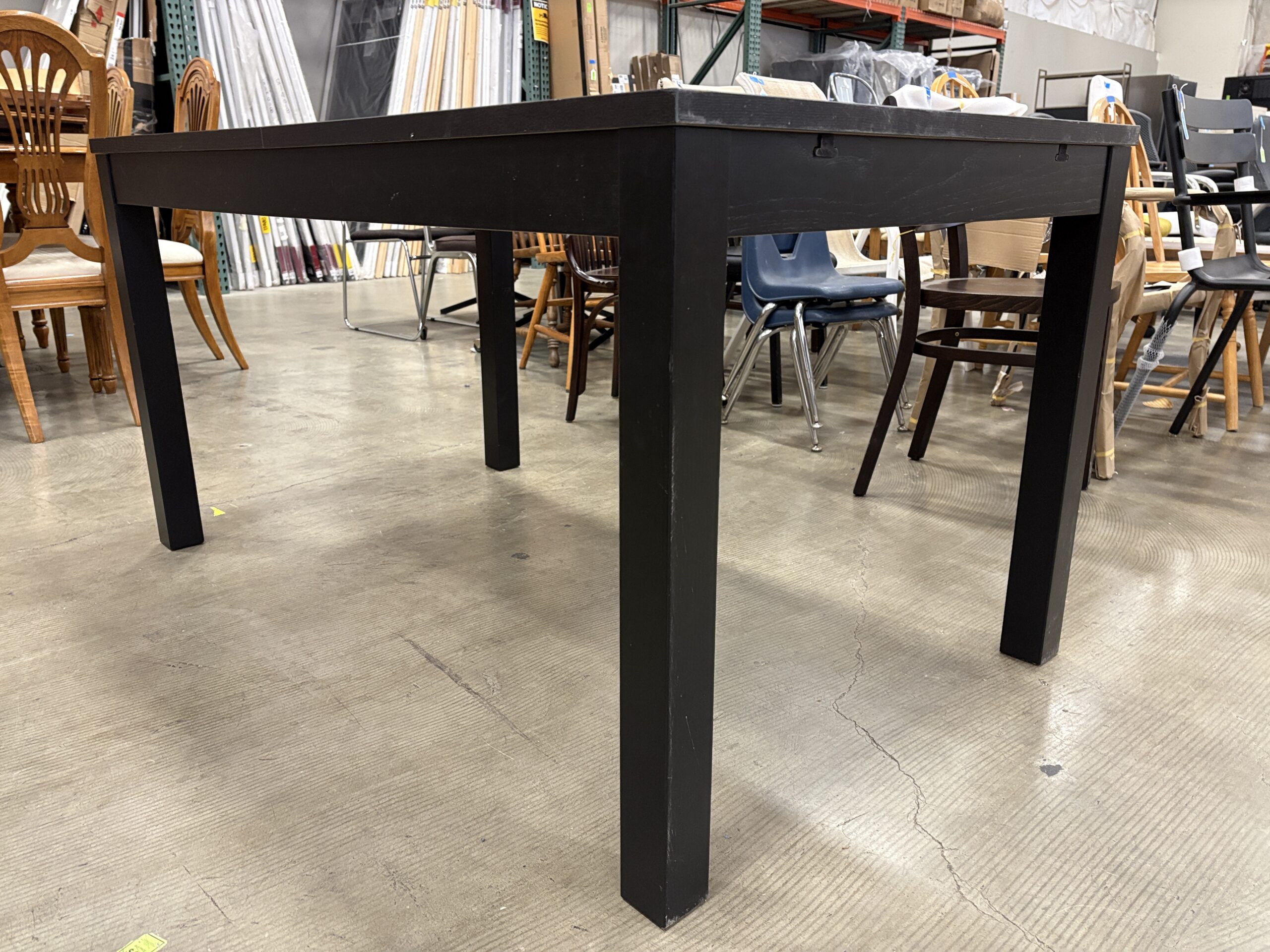 IKEA Bjursta Black Extendable Dining Table with 2 Extension Leaves