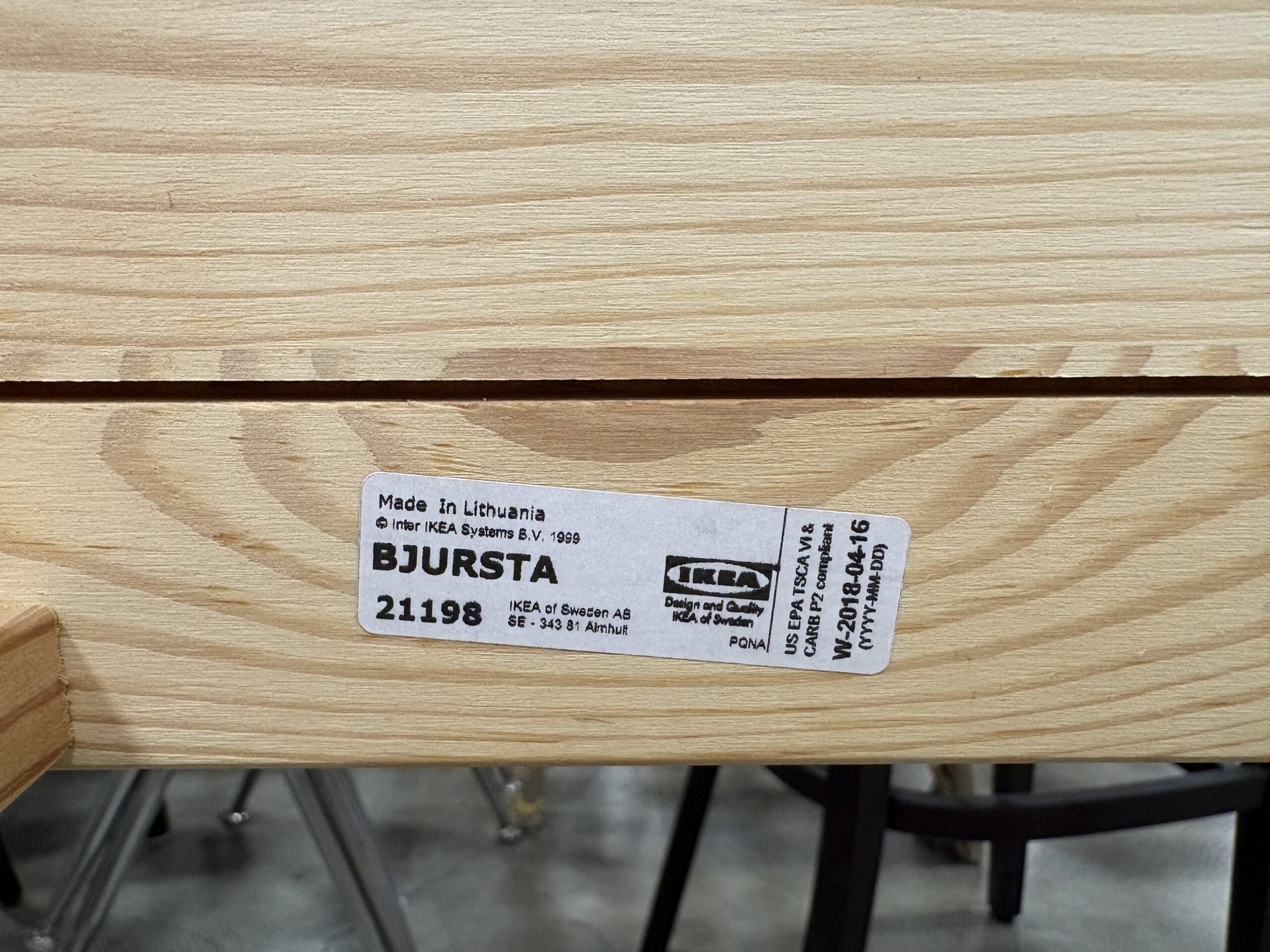 IKEA Bjursta Black Extendable Dining Table with 2 Extension Leaves