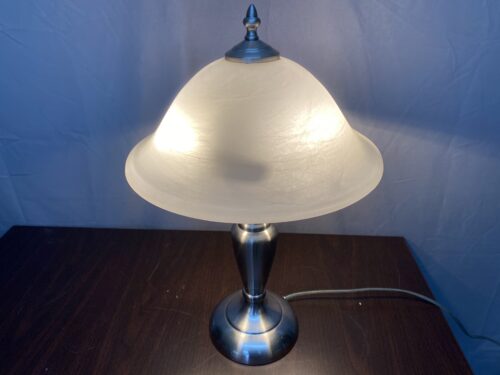 Brushed Nickel Table Lamp w/ Frosted Glass Shade