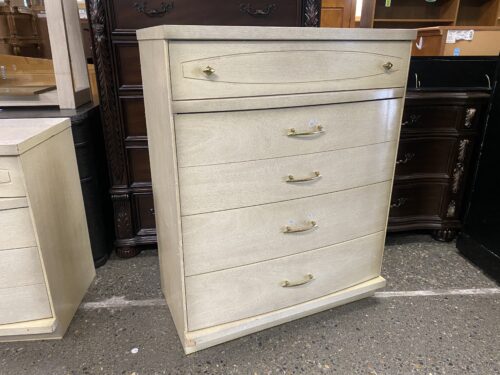 BASSETT Vintage Mid Century Curved 4-Drawer Tall Dresser