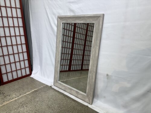 Gray Washed Rectangular Wall Hanging Mirror