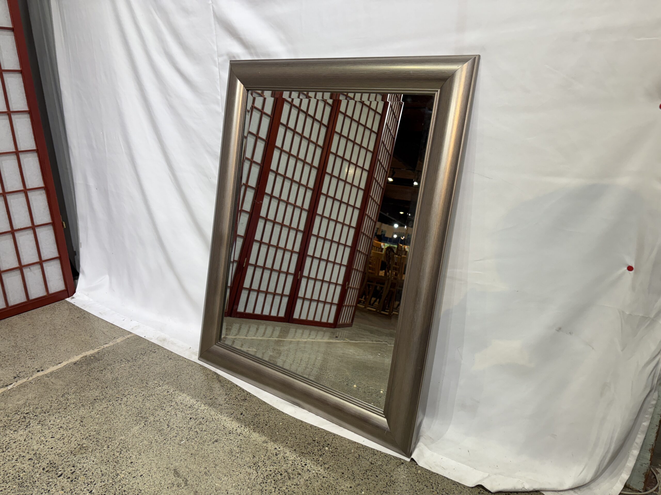 Champagne Silver Rectangular Wall Hanging Mirror