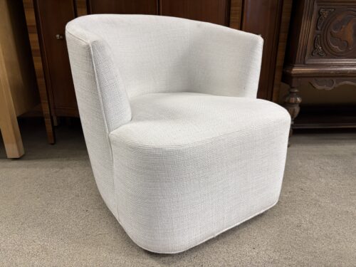 RESTORATION HARDWARE Arden White Fabric Swivel Chair