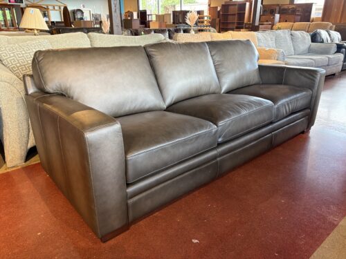 AURORA FURNITURE Luca Ash Grey Top Grain Leather Sofa