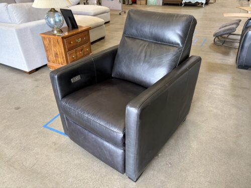 WEST ELM Harris Power Recliner in Black Ludlow Leather