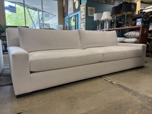 RESTORATION HARDWARE Modena White Fabric Track Arm 2-Cushion Sofa