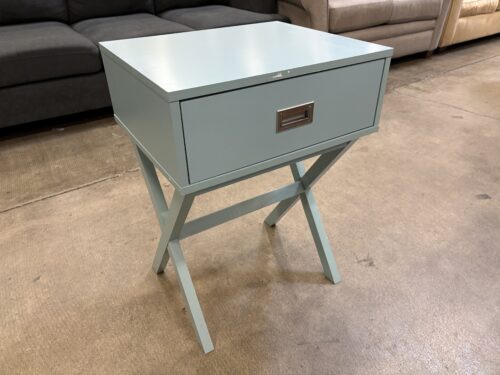 Light Blue Campaign Style Nightstand