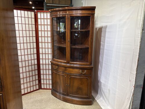 Bow Front Corner Curio Cabinet