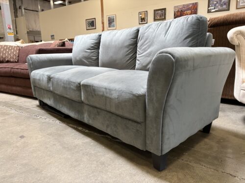 LIFESTYLE SOLUTIONS  Blue-Grey Microplush 3 Seat Sofa