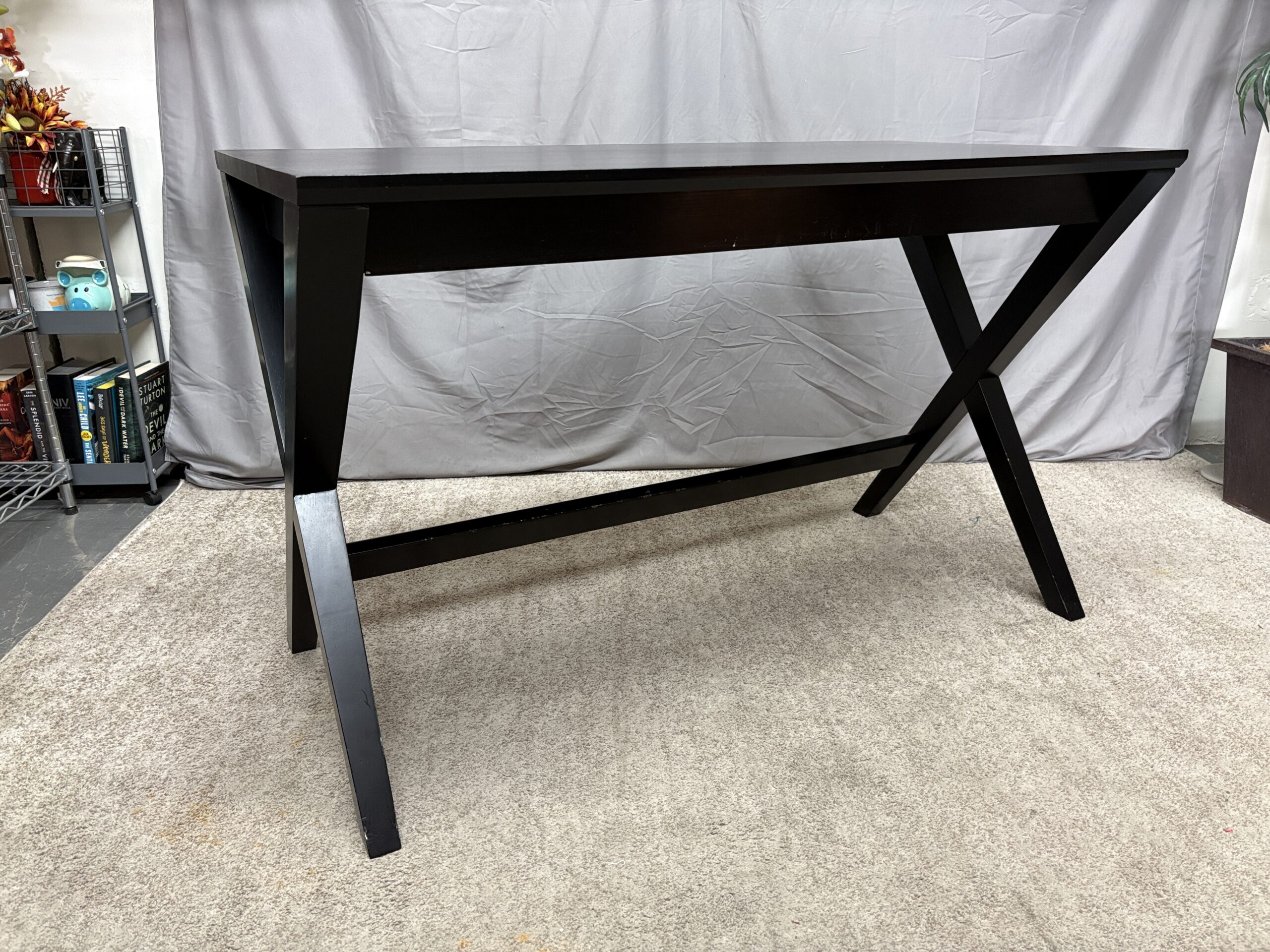 CRATE & BARREL Spotlight Ebony X-Leg Desk