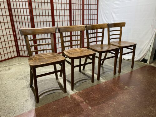 Vintage Czechoslovakian Wooden Bistro Chair (Set of 4)