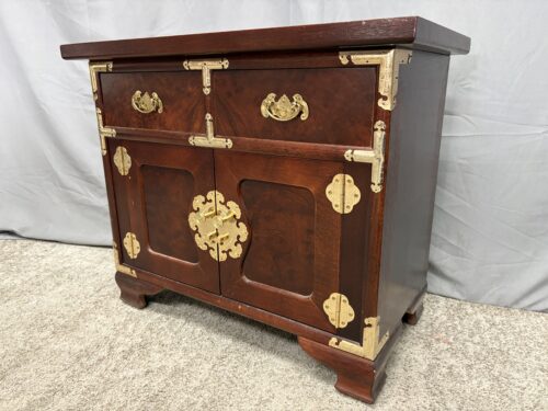 Gold & Burlwood Korean Bandaji Style Nightstand