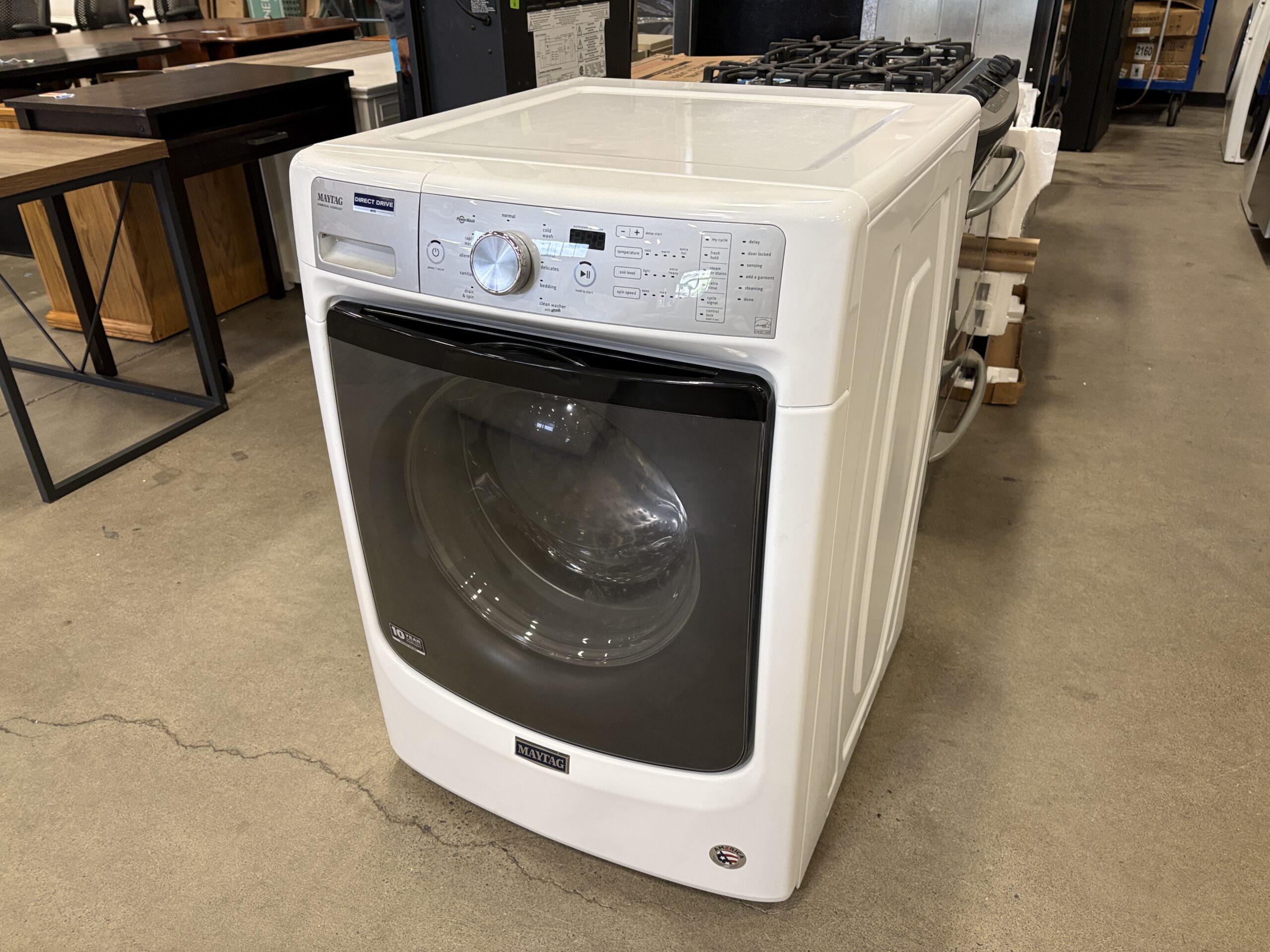 MAYTAG White Front Load Washer with Direct Drive Motor Model #MHW5500FW1