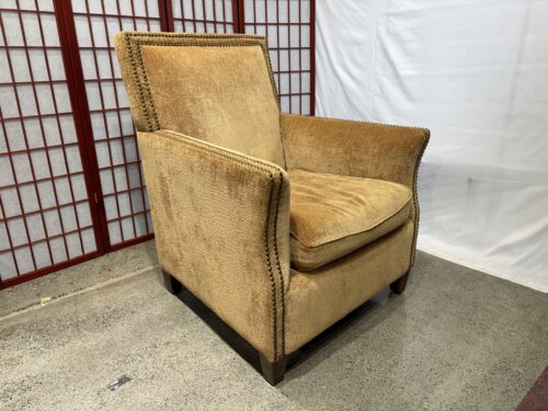 UTTERMOST Amani Honey Gold Armchair with Nailhead Trim